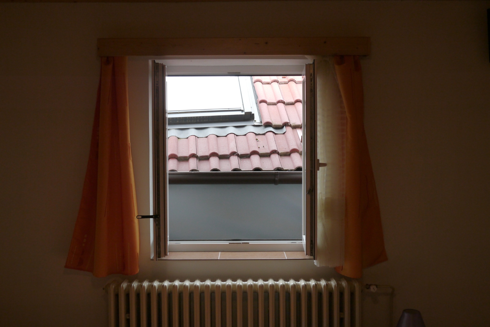 There was a roof in front of the window in my room.